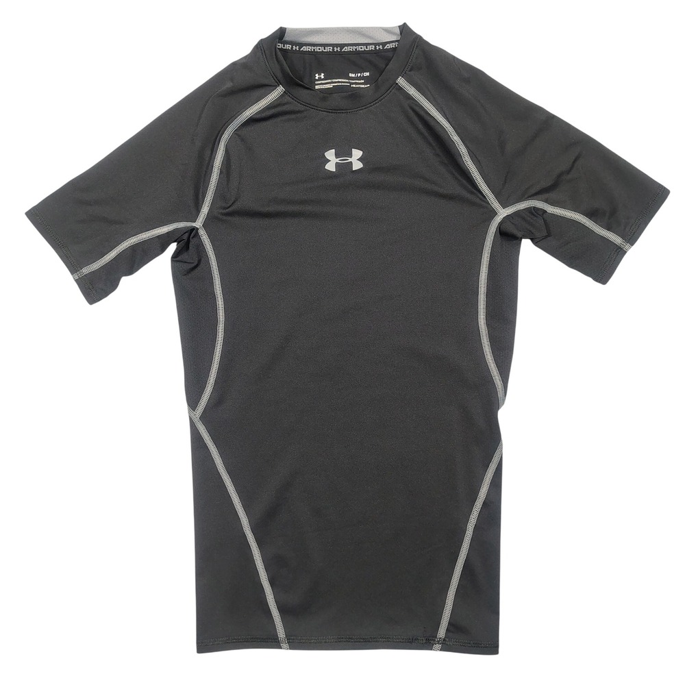 Under Armour Compression Shirt Women Small HeatGear Short Sleeve Black